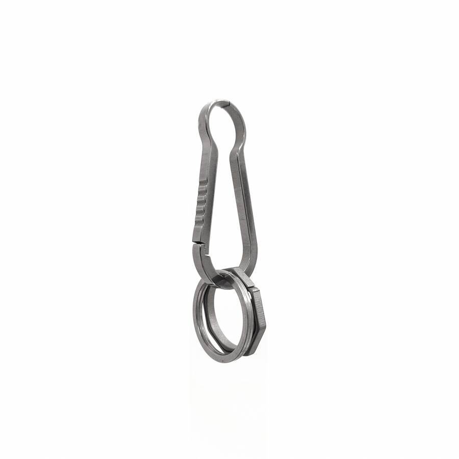 Титановый карабин (брелок для ключей) L-Size c кольцами Round Ring и Octagon