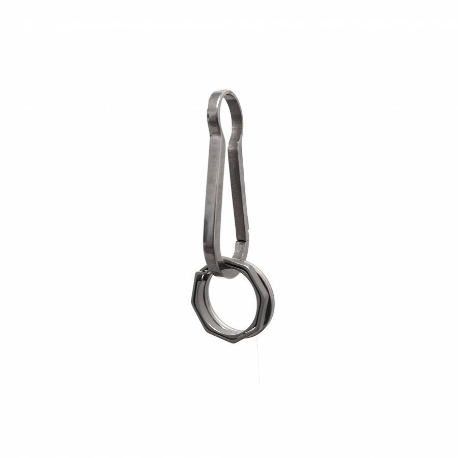 Титановый карабин (брелок для ключей) L-Size c кольцами Round Ring и Octagon